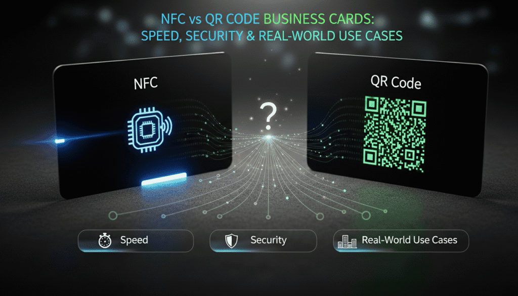 NFC vs QR Code Business Cards: Speed & Security
